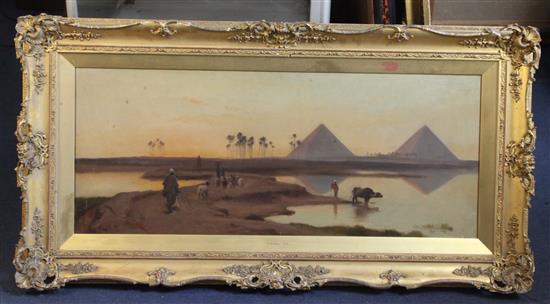 Frederick Goodall R.A. (1822-1904) The Banks of The Nile 15 x 36in.